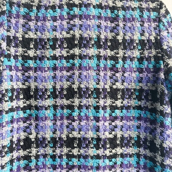 Dalecraft Blue Purple Tweed Wool Double Breasted Coat M - Picture 8 of 8